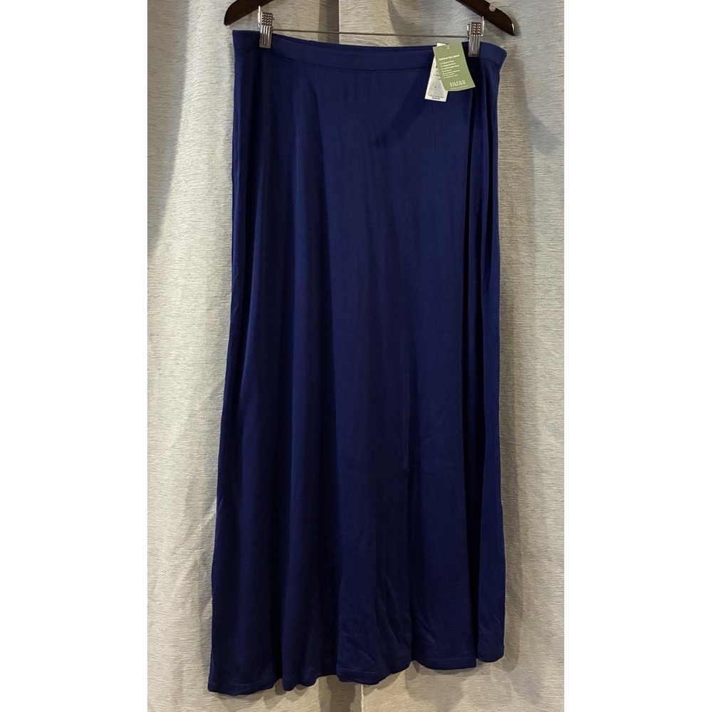Eileen Fisher Women size L Royal Blue Knit Straight Maxi Skirt Minimalist NWT